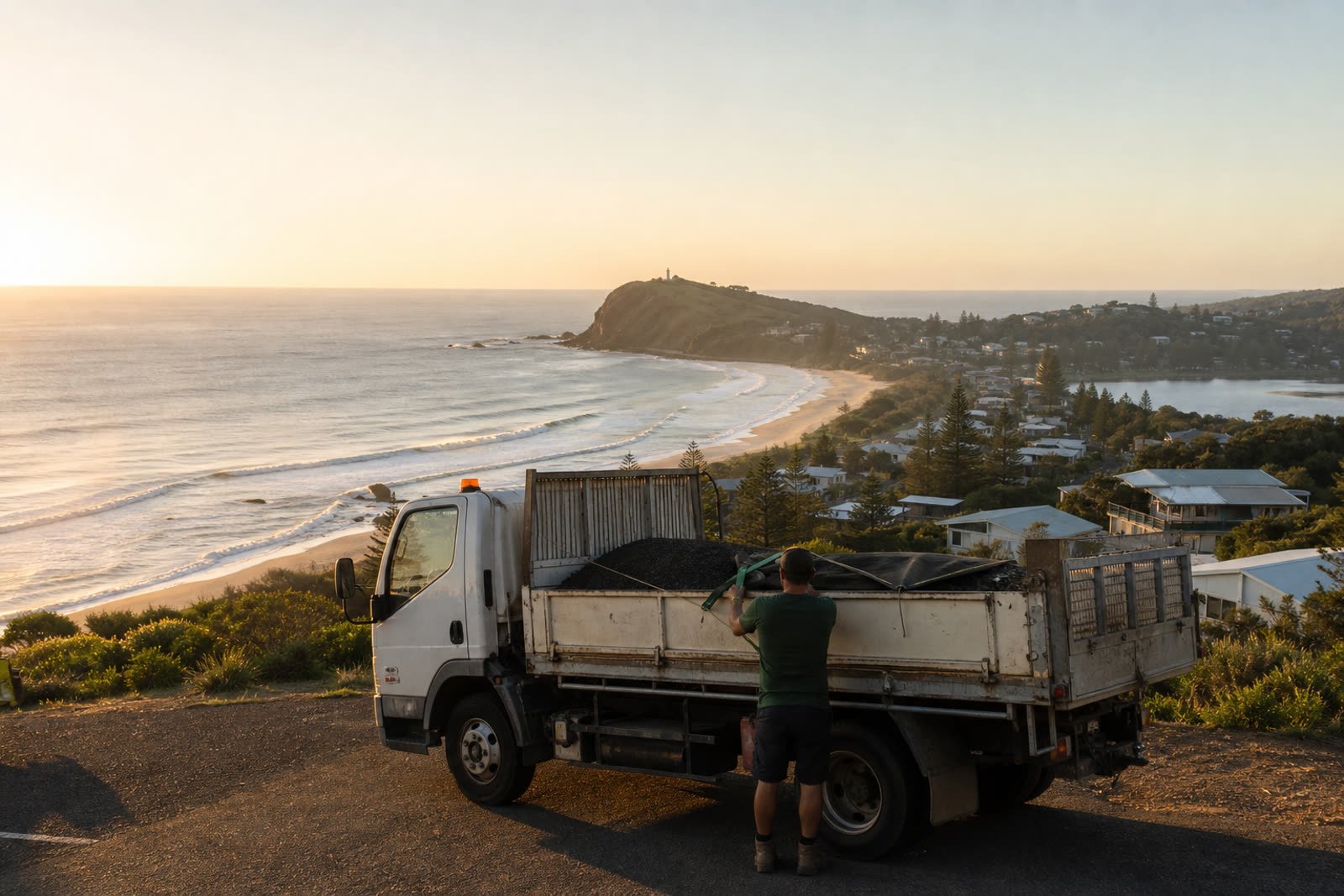 Loaded rubbish removal truck in Lennox Head